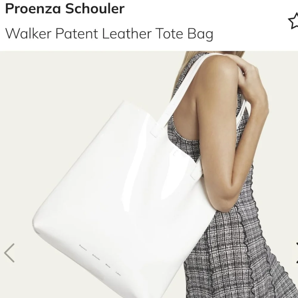 nwt Proenza Schouler White Label Walker Optic White Patent Leather Large…